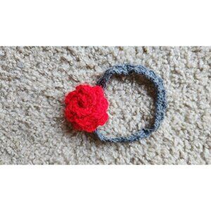 Red Rose Crochet Flower Headband Baby Accessory